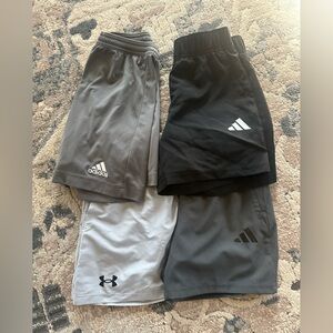 Adidas & Under Armour Athletic Shorts Bundle - Gray, Black, Light Gray